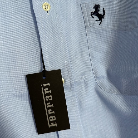 NWT Ferrari blue Oxford button down shirt - Picture 6 of 9